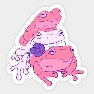 Sapphic Pride Frog Stack Sticker